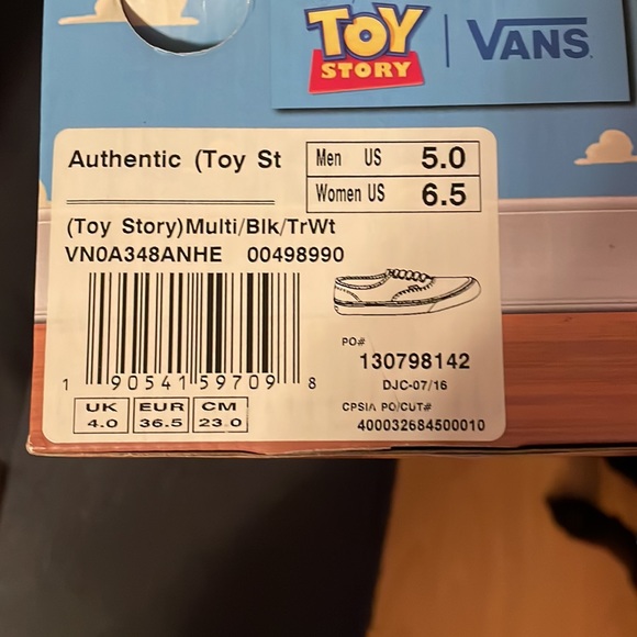Size 6.5 Women’s Toy Story Vans - Picture 6 of 6
